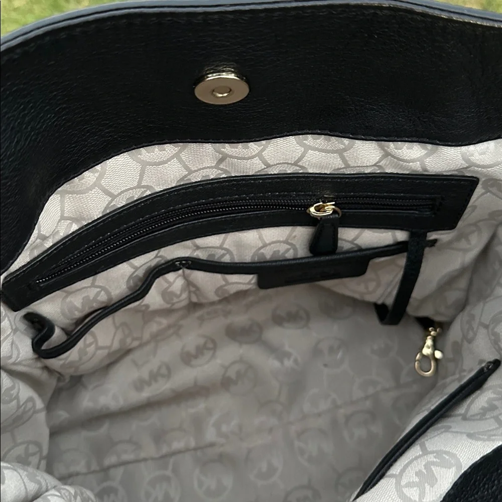 Michael Kors Hamilton Black Leather Satchel EUC - Picture 8 of 12